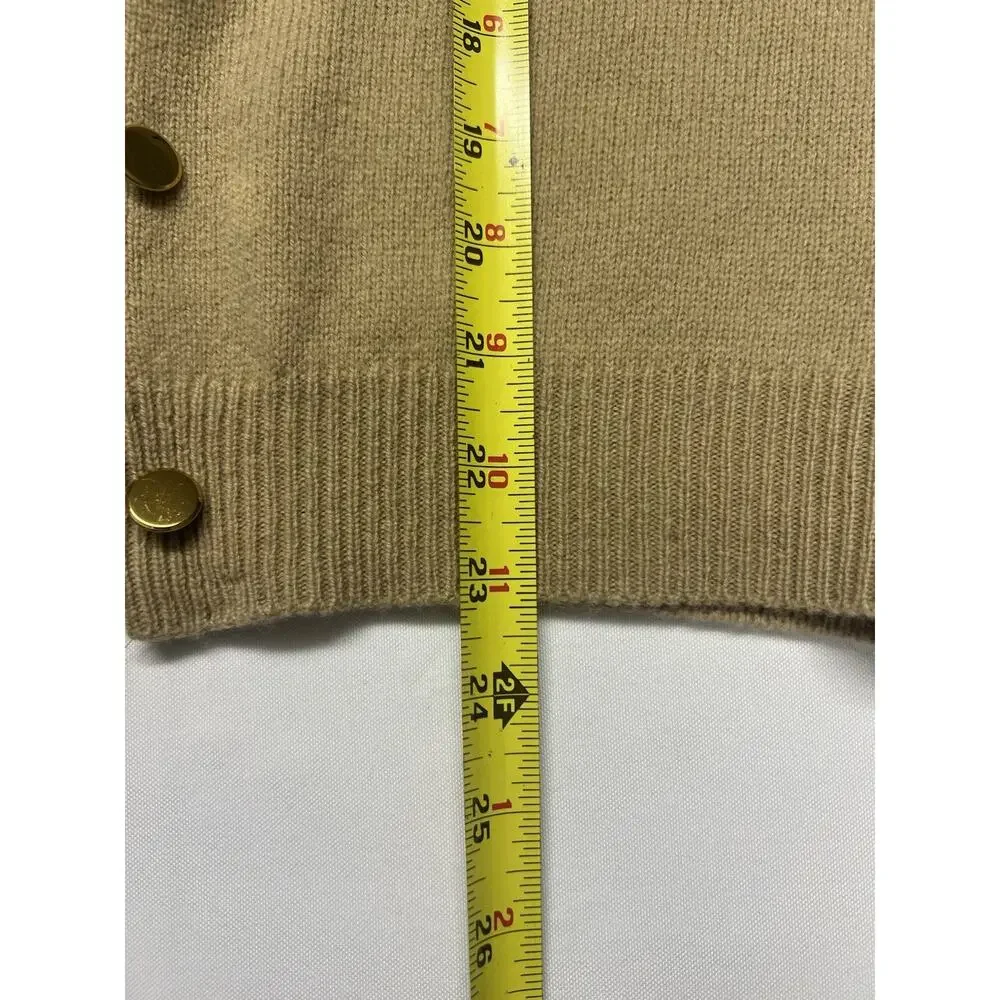 Archie Brown & Son 100% Lambswool Women’s Cardigan Camel Gold Sweater Size 40 - Picture 8 of 16